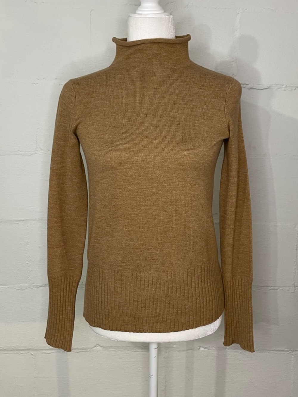 French Connection Camel-Brown Funnel Neck Sweater